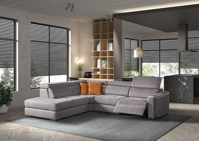 Cannon Large – 5610+5000+1500+1501R – Dakar Antracite, Detail Light Grey, Cushions Dim Copper