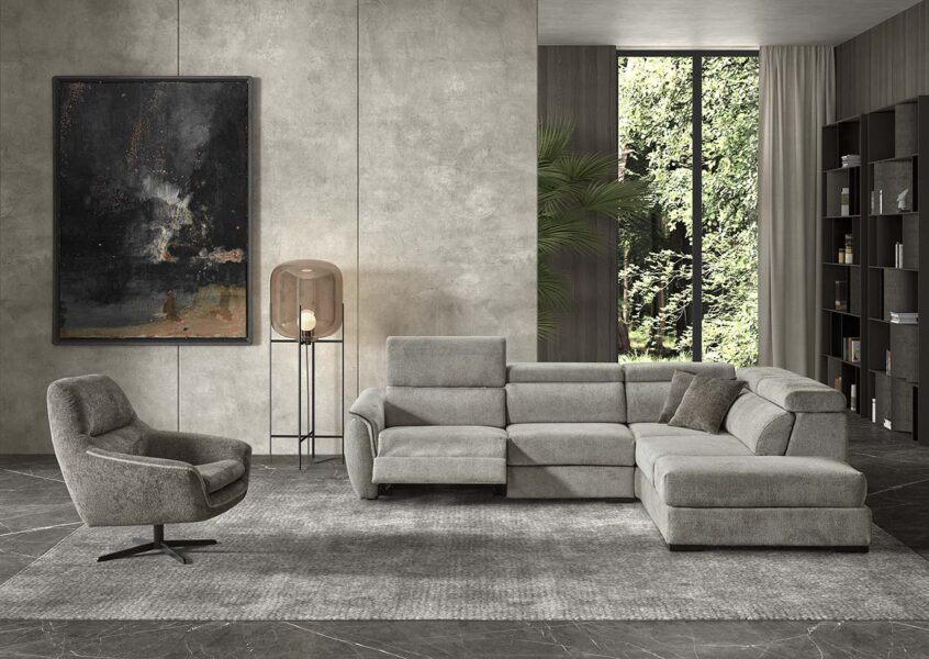 Loya – 1510D+1500+5501 – Genesis Grey Beige, Detail & Cushions Stone + 1011SW – Genesis Stone, Detail Grey Beige