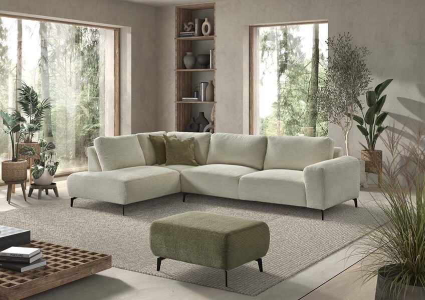 Thillo – 5510+2501 + 7000 – Cigma Ivory, Cushions & 7000 Cigma Olive