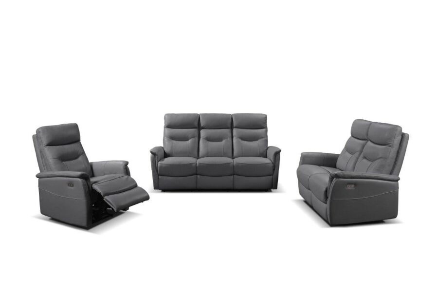 Elton – 3EE + 2EE + 1E – Full Leather Massivo Dark Grey 8020