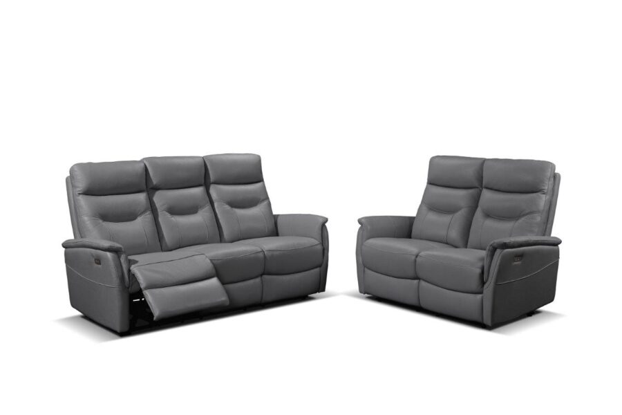 Elton – 3EE + 2S Fixed – Full Leather Massivo Dark Grey 8020