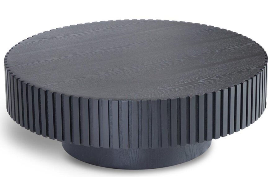 Levi – Round Coffee Table Small Large – Veneer Black