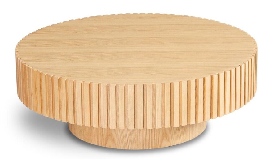 Levi – Round Coffee Table Small Large – Veneer Natural Ash