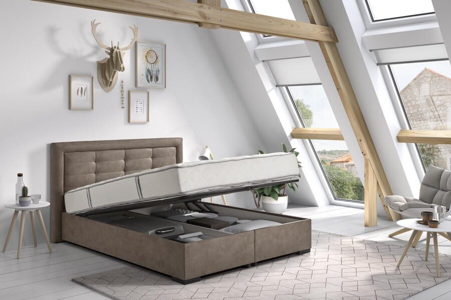 FLEX Box – Headboard N° 30 180 Cm + Mattress Deluxe 160 Cm + Box Flex 160 Cm – Dakar Mud, 2